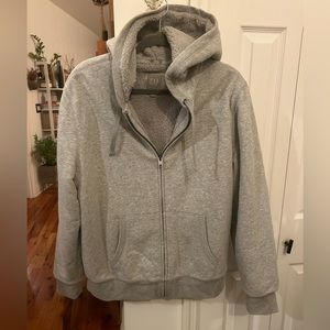 Gap Men’s fleece lined heather grey hoodie size large